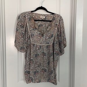 Loft tunic top floral print rayon